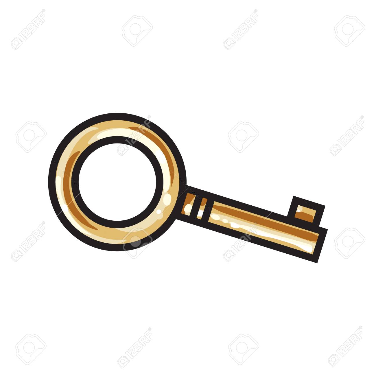 1300x1300 Golden, Bronze Ornamental, Vintage Key For Love Lock Unity