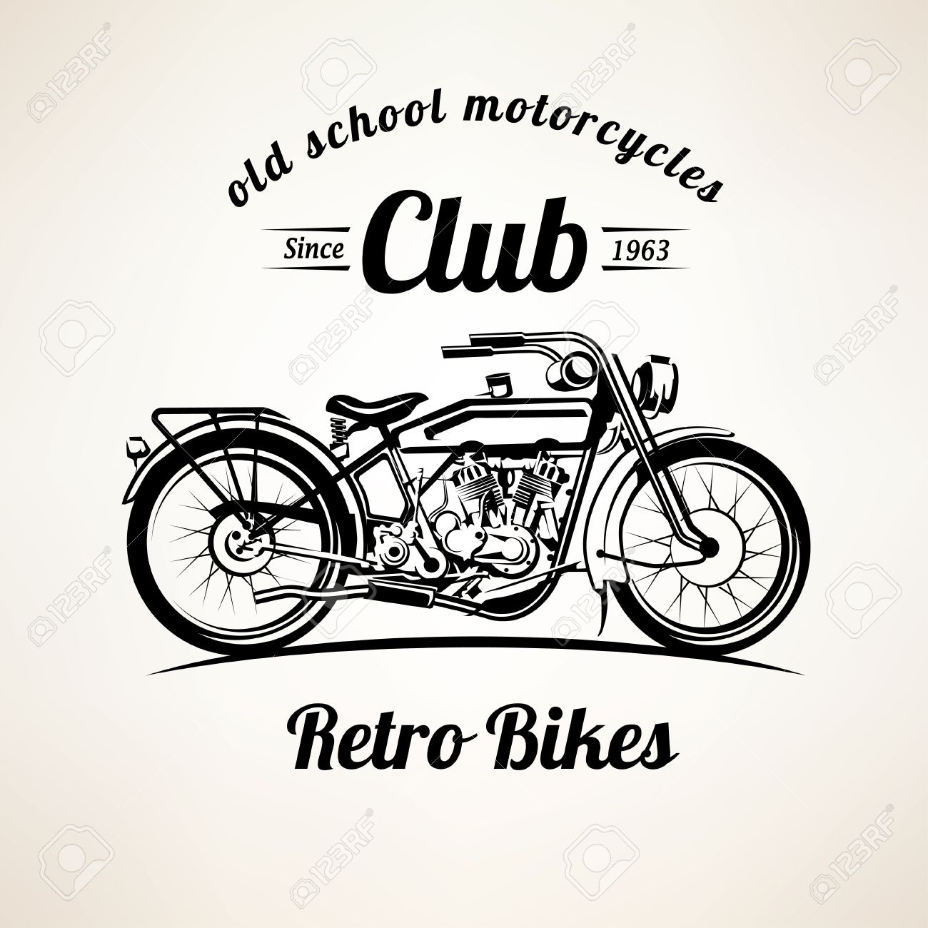 1300x1300 Retro Motorbike Emblems And Labels Template, Vintage Motorcycle