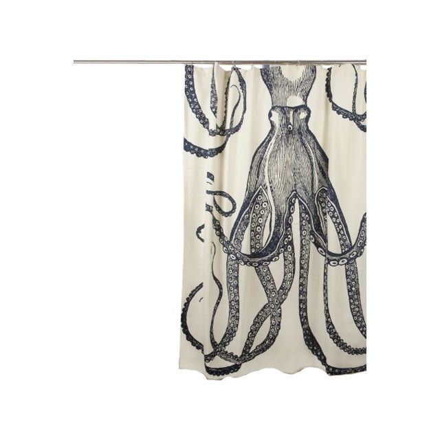 640x640 Medium Weight 100% Cotton Silk Screen Vintage Octopus Shower