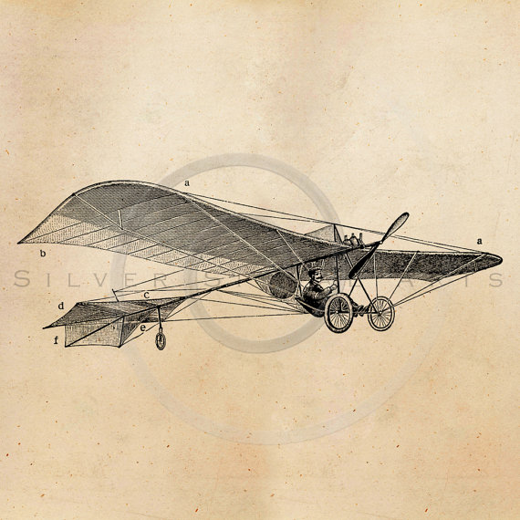 570x570 Vintage Plane Illustration Printable 1900s By Silverspiralstudio