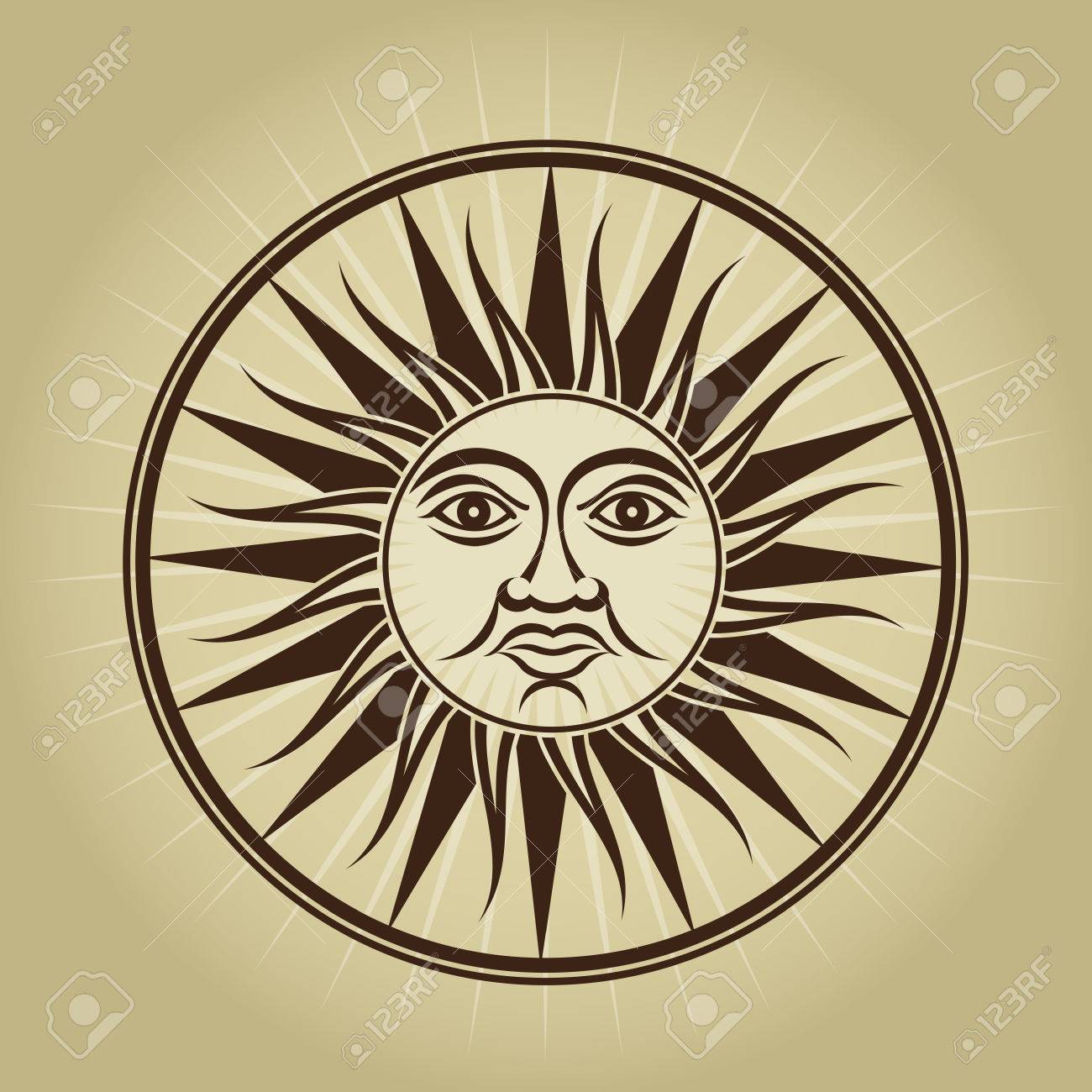 1300x1300 Vintage Retro Sun Seal Royalty Free Cliparts, Vectors, And Stock