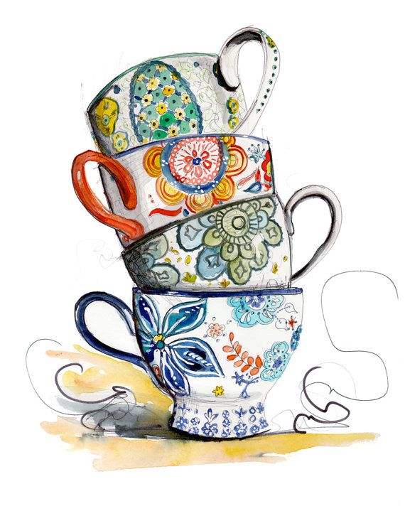 570x712 Time For Tea By Longbluestraw On Etsy, $17.50