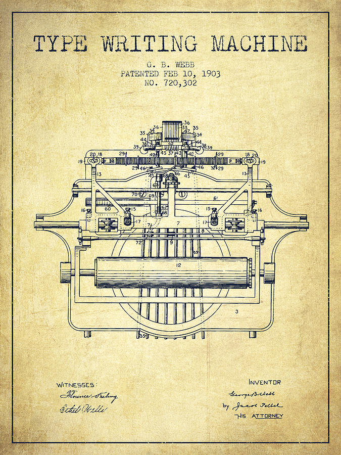 Vintage Typewriter Drawing at GetDrawings | Free download