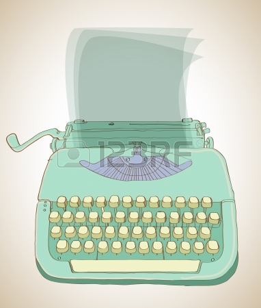 382x450 Hand Drawing Of An Old Typewriter Royalty Free Cliparts, Vectors