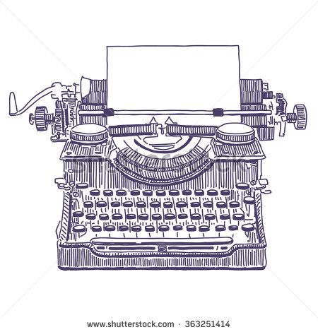 450x470 Retro Typewriter Vector Drawing Changemaker Illustrators Amp Art