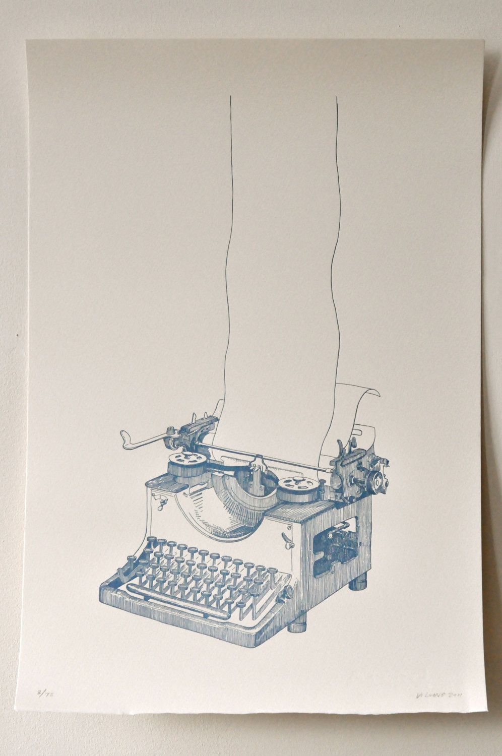 996x1500 Vintage Typewriter Drawing