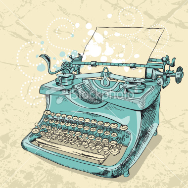 380x380 Vintage Typewriter Drawing Royalty Free Stock Vector Art