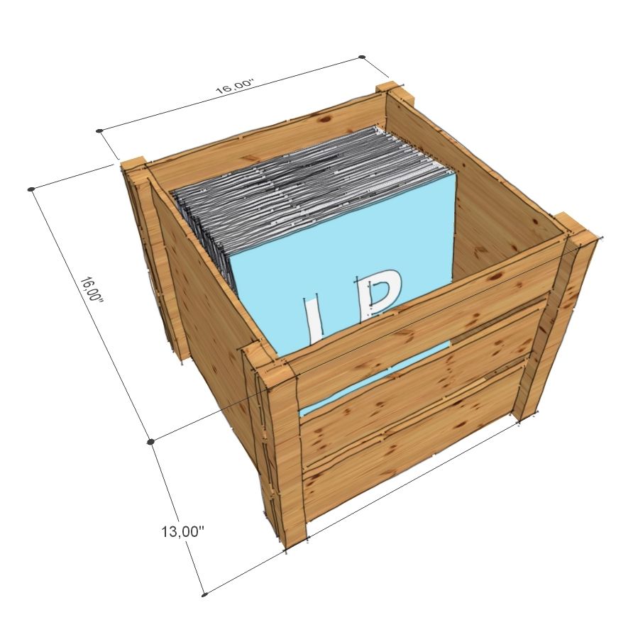 892x891 Lp Record Storage Crate