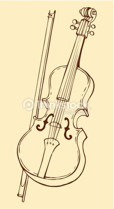236x431 Black And White Cartoon Illustration Of Violin Musical Instrument