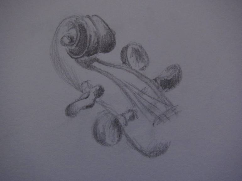 770x578 Saatchi Art Sketch Of Violin Scroll Drawing By Emmanuelle Fonsny