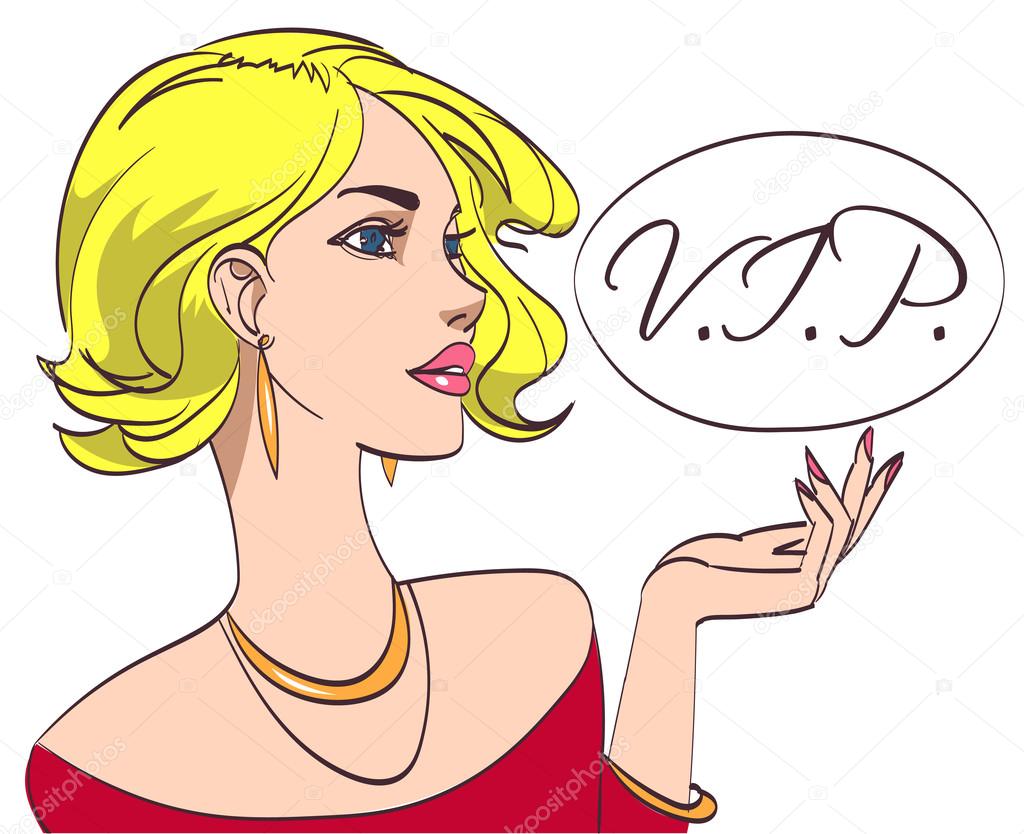 1024x834 Vector Colorful Pop Art Drawing Of Beautiful Blondy Lady In Red