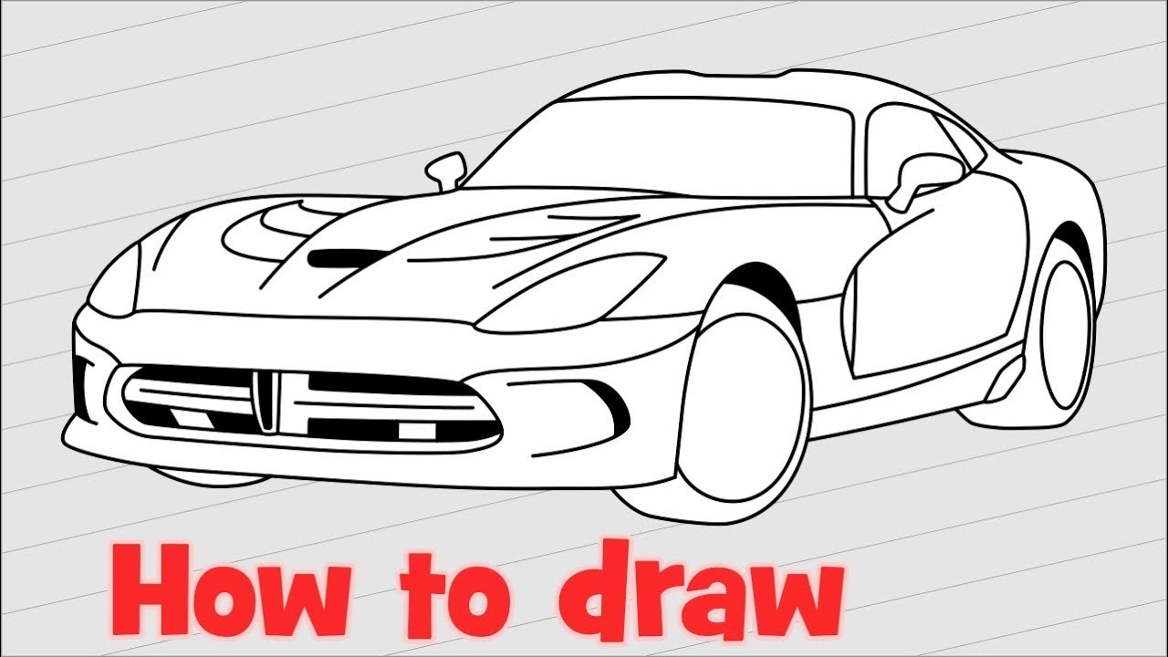 1280x720 How To Draw A Car Dodge Viper Srt 2017