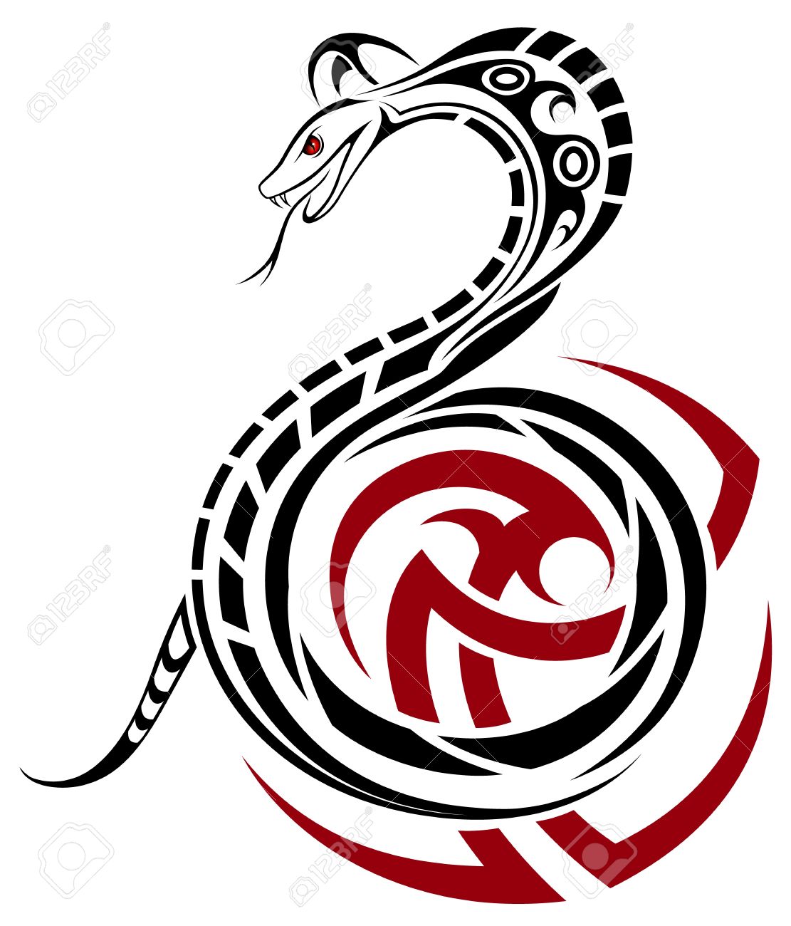1111x1300 Snake, Cobra In The Form Of A Tribal Tattoo Royalty Free Cliparts