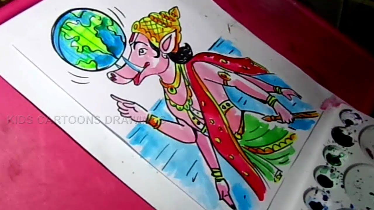 1280x720 How To Draw Lord Vishnu Varaha Avatar Drawing For Kids