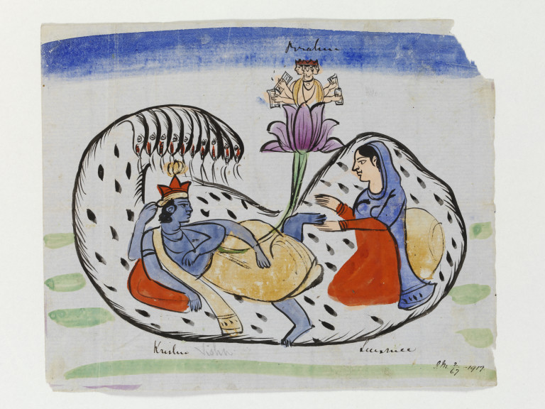 768x576 Vishnu And Lakshmi (Drawing) Vampa Search The Collections