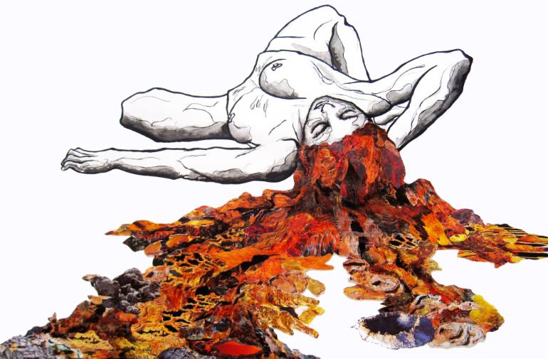 770x505 Saatchi Art Under The Volcano Drawing By Margot Rijven