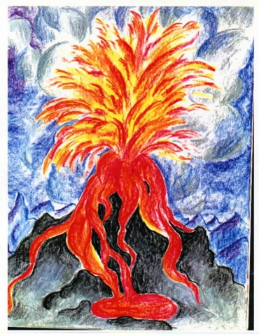 370x481 Drawing Of Volcano Waldorf Teachers Gallery