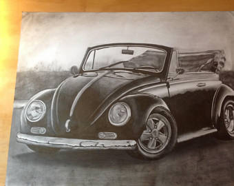 340x270 Vw Bug Drawing Etsy