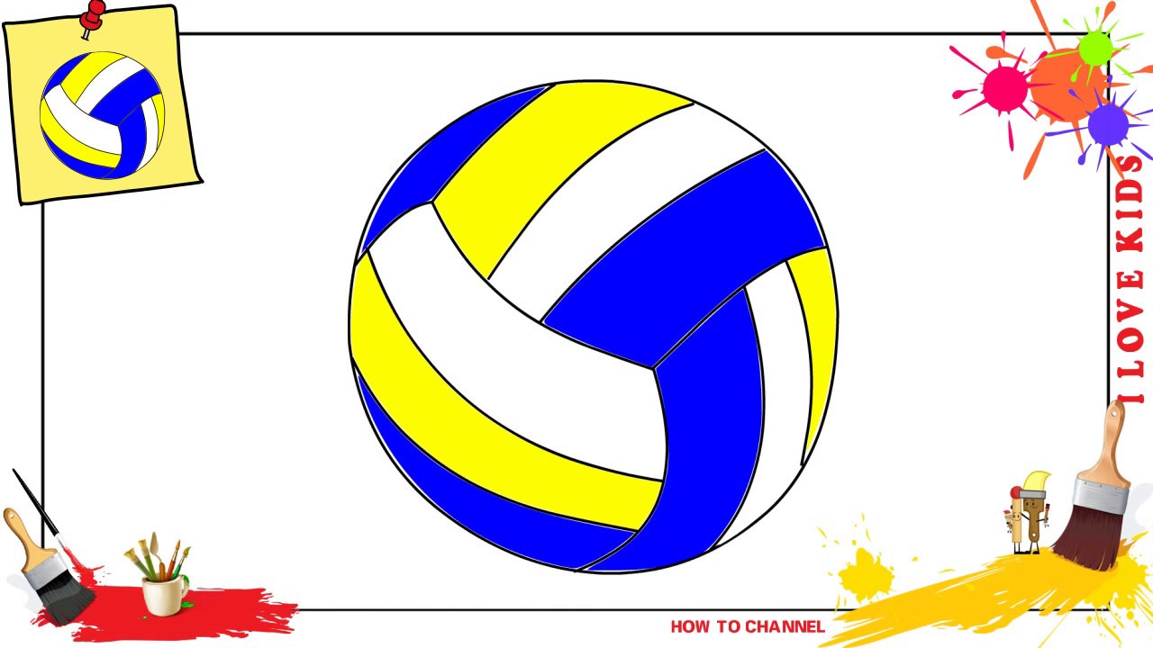 1280x720 How To Draw A Volleyball Easy Amp Slowly Step By Step For Kids