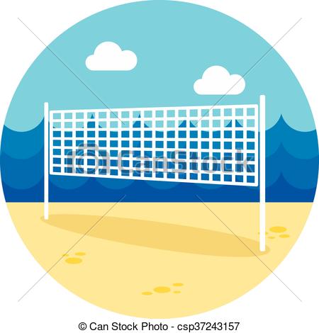 450x470 Volleyball Net Beach Sport Icon. Summer. Vacation . Clipart