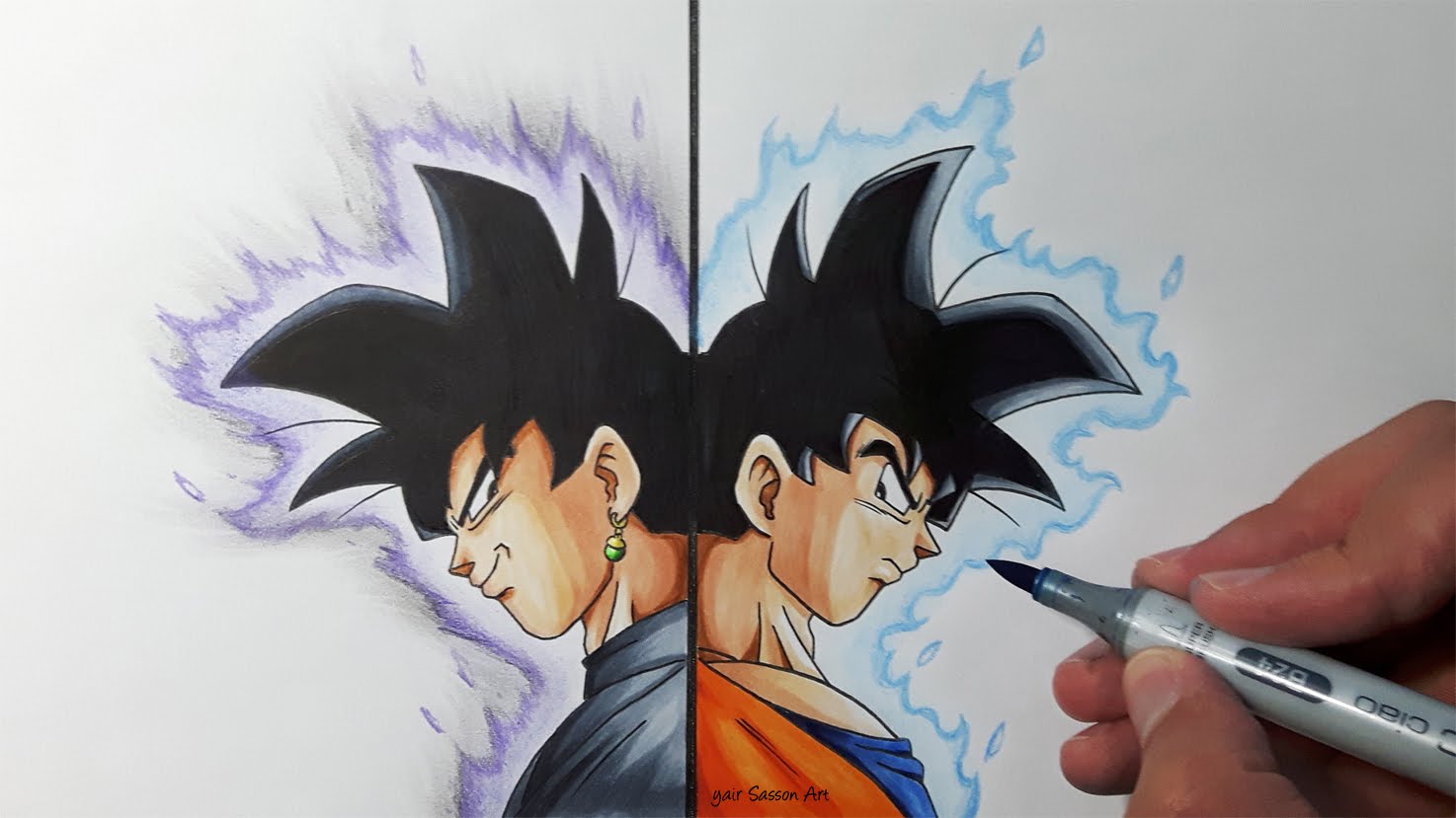 1474x829 Drawing Goku Vs Goku Black