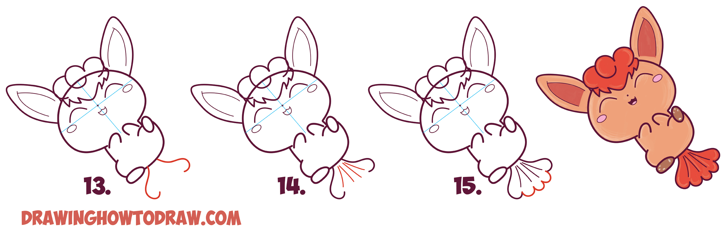 2500x797 How To Draw A Cute Kawaii Chibi Vulpix From Pokemon In Easy Step