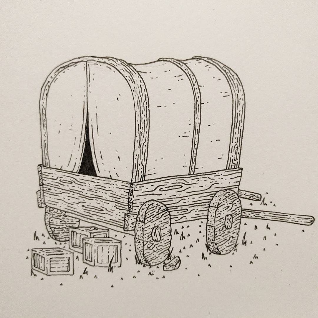 1080x1080 Old Wagon On The Trade Road.