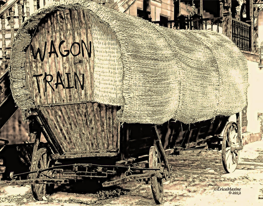 900x706 Wagon Train Digital Art By Ericamaxine Price
