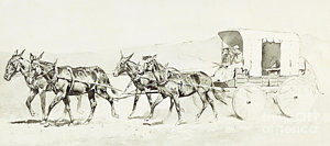 300x133 Wagon Train Drawings Fine Art America