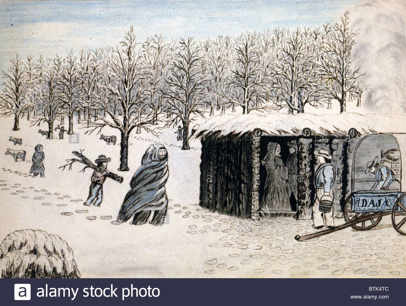 1300x980 Wagon Train To West. A Wagon Train Of Settlers Camped In