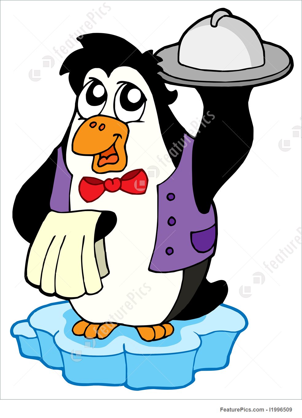983x1360 Illustration Of Penguin Waiter On Iceberg