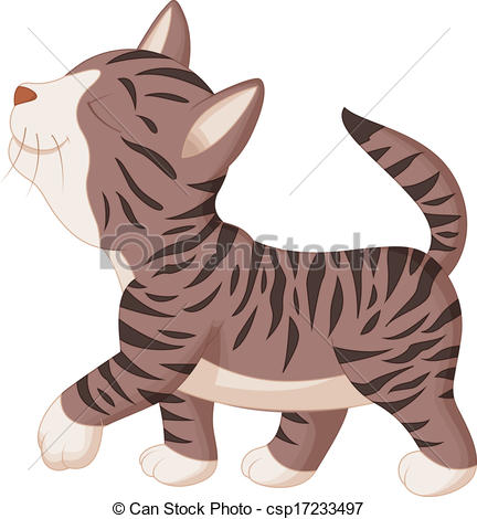 432x470 Vector Illustration Of Cute Cat Cartoon Walking Eps Vectors
