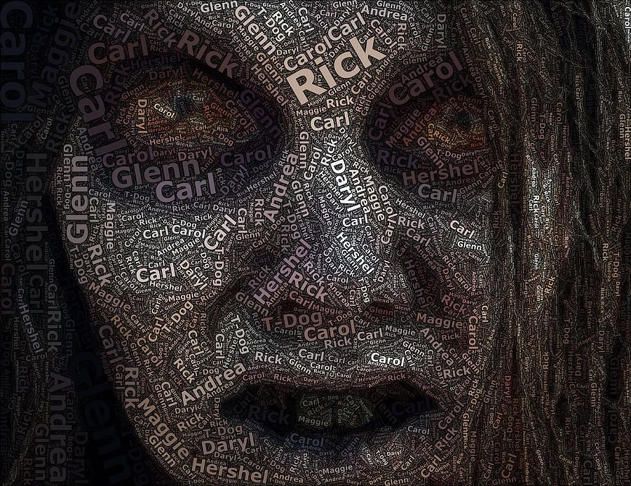 900x693 The Walking Dead Names Zombie Mosaic Drawing Geekgasm