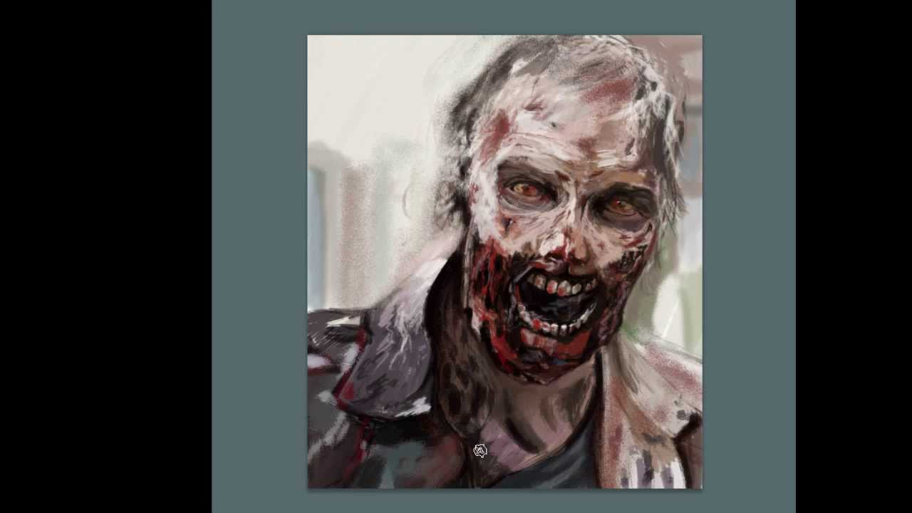1280x720 The Walking Dead Zombie [Speed Drawing Fan Video]