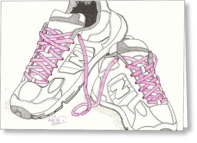 646x470 3 Day Walking Shoes Drawing By Carl Benson