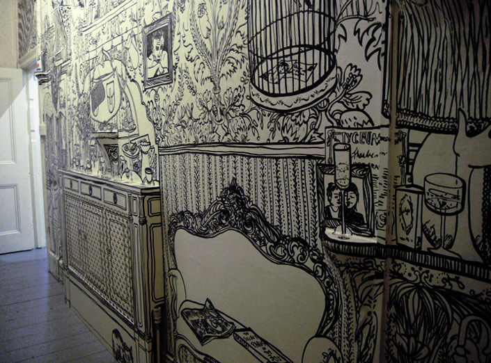 705x522 Wall Drawings Done With Black Marker Scene360