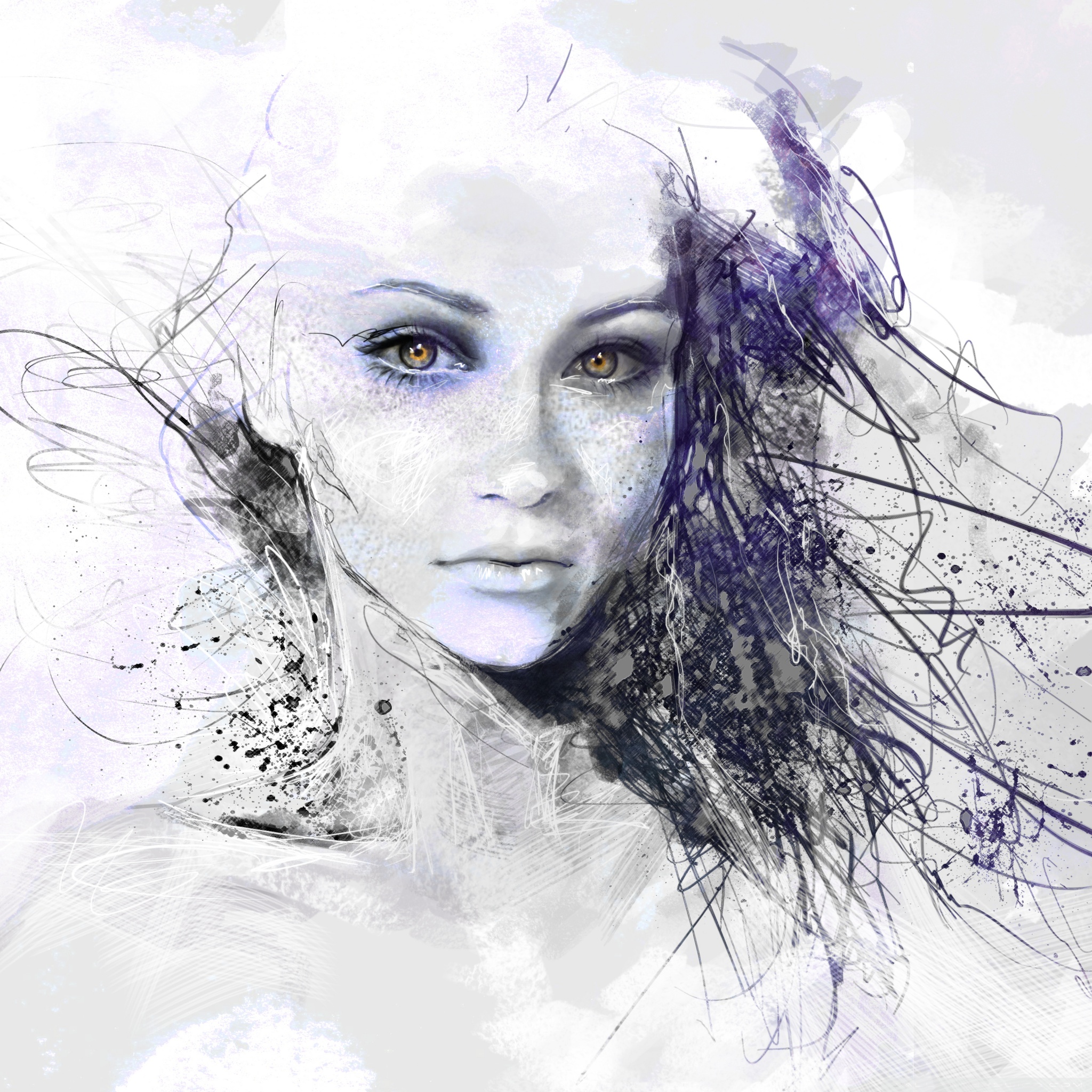 2048x2048 Urban Girl Drawing 4k Hd Desktop Wallpaper For 4k Ultra Hd Tv