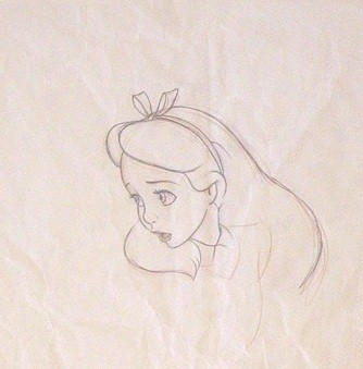 334x339 Original Walt Disney Animation Production Drawing Alice