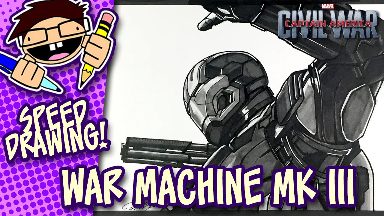 1280x720 Speed Drawing War Machine Mark Iii (Captain America Civil War