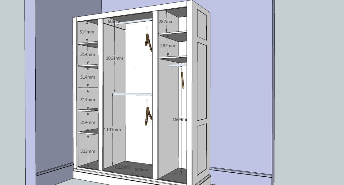 1110x600 Interior View Of Bespoke Wardrobe Design Drawing House