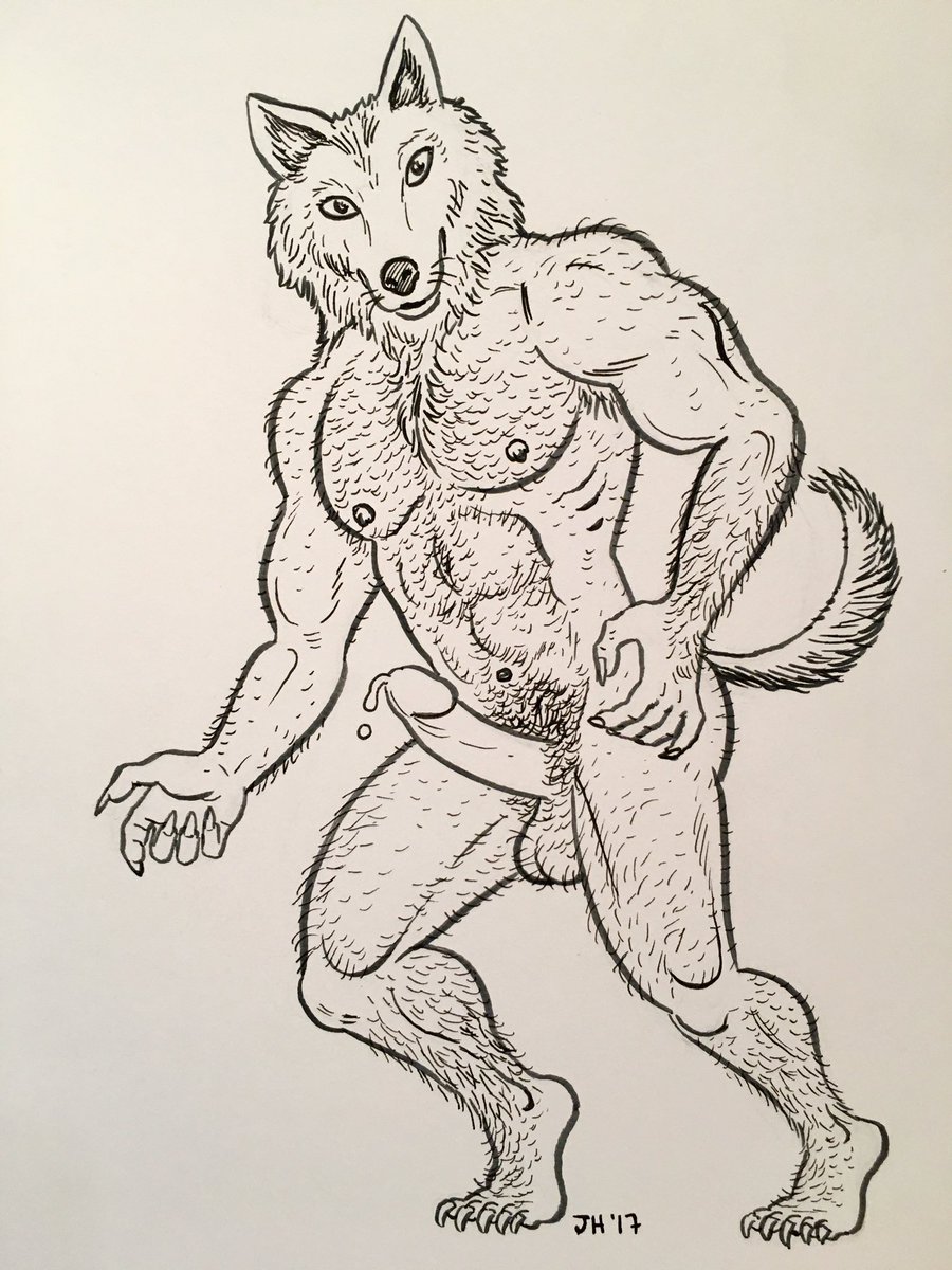 900x1200 Justin Hall On Twitter Just Did This Drawing Of A Sexy Werewolf