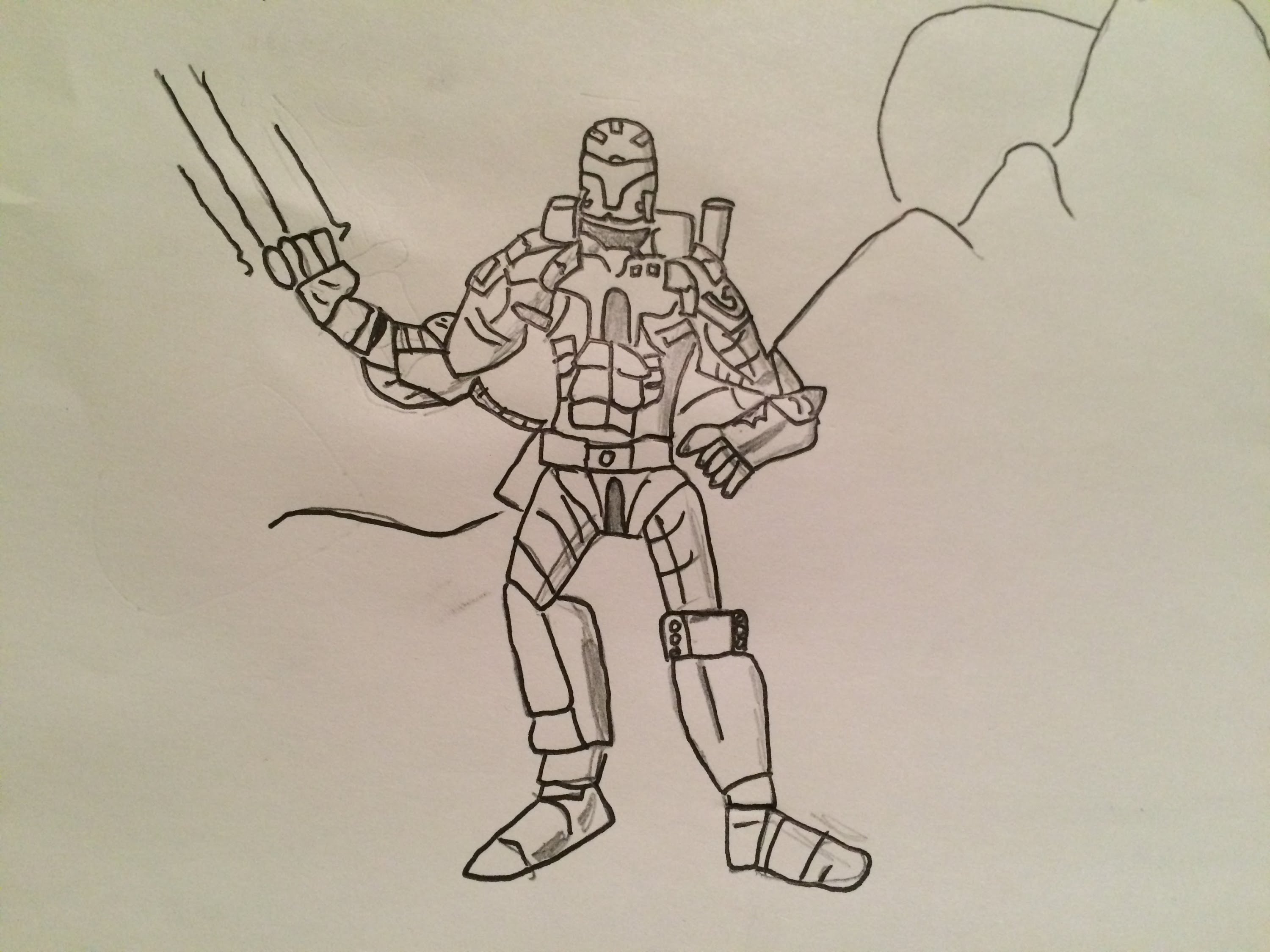 3000x2250 How To Draw A Warrior Robot