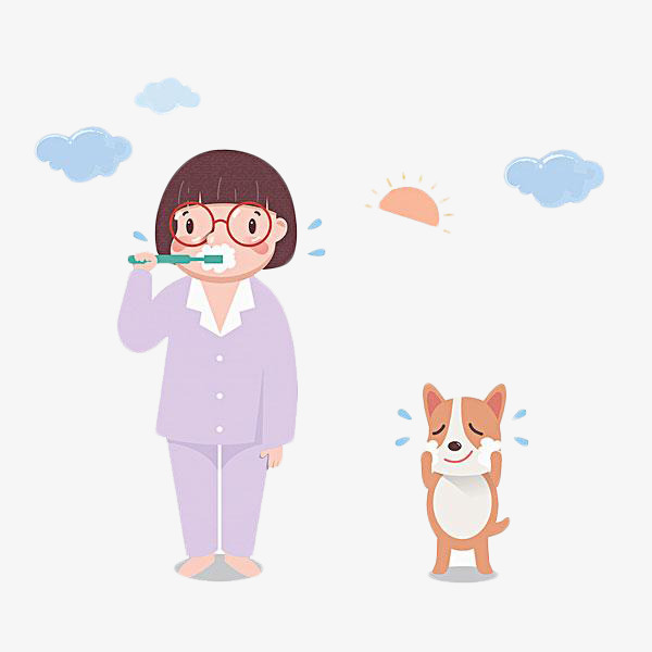 600x600 My Daily Routine With Dogs, Cartoon Hand Drawing, Wash Cartoon