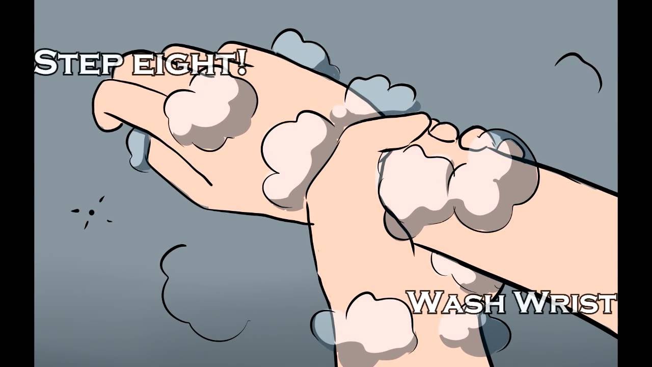 1280x720 Hand Washing Steps Animation