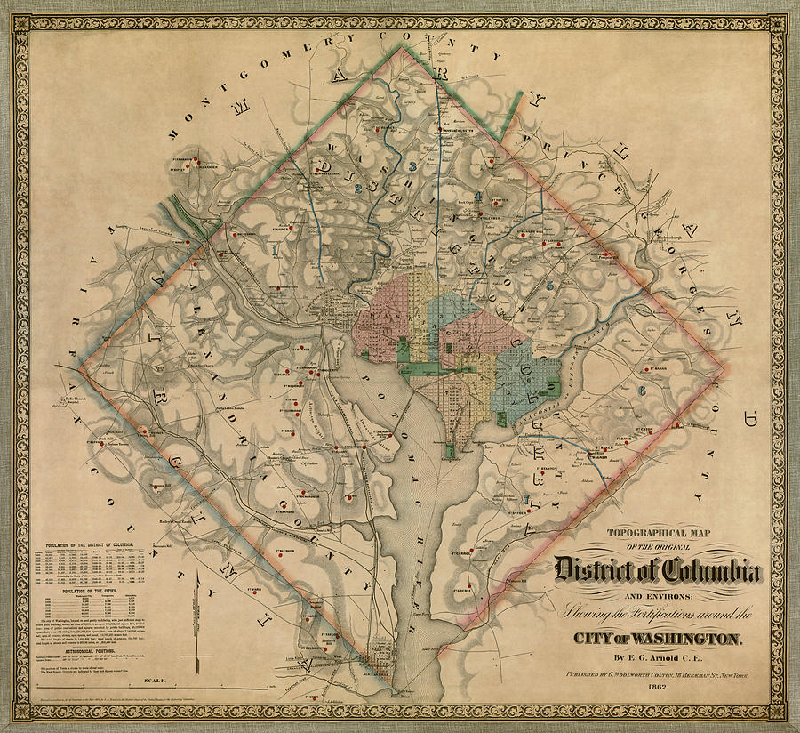 900x824 Antique Map Of Washington Dc By Colton And Co