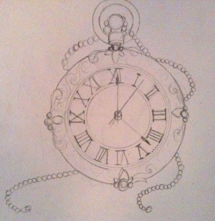 736x757 Broken Pocket Watch Drawing Tattoo ~ Tattooic
