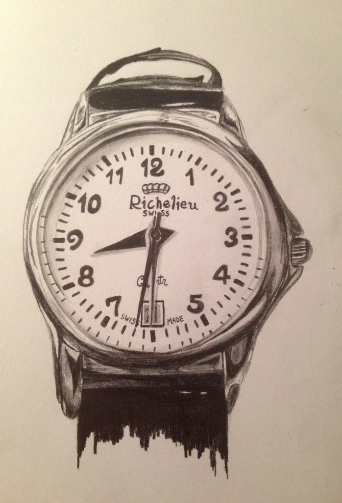 698x1024 Observational Drawing Of A Watch