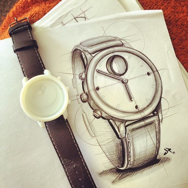 600x600 Industrial Design Pencil Drawing Of A Watch From American Designer