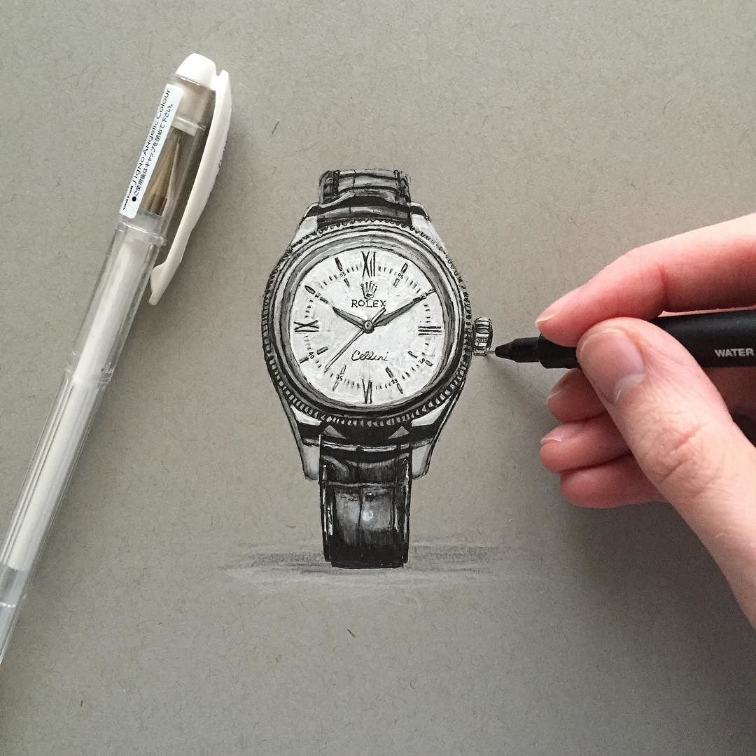 1080x1080 The New Rolex Cellini Time In Pen And Pencil.