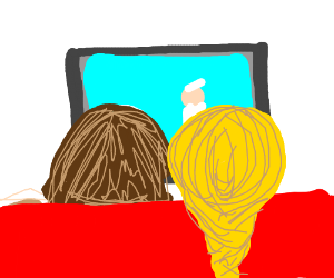 300x250 Two People Watching Tv